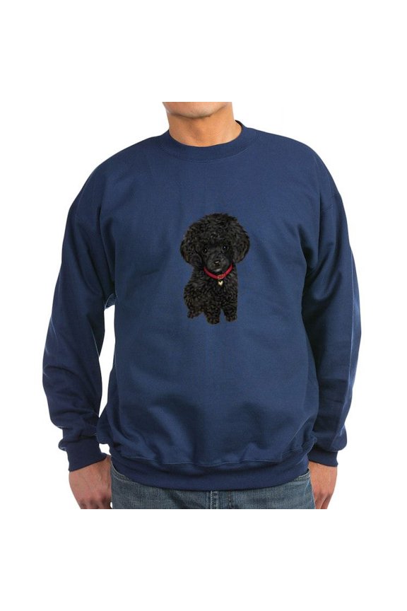 - Poodle Pup (Blk) Sweatshirt - Classic Crew Neck Sweatshirt