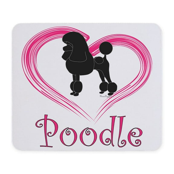 CafePress - Poodlesilhouetteheart Mousepad - Non-slip Rubber Mousepad, Gaming Mouse Pad