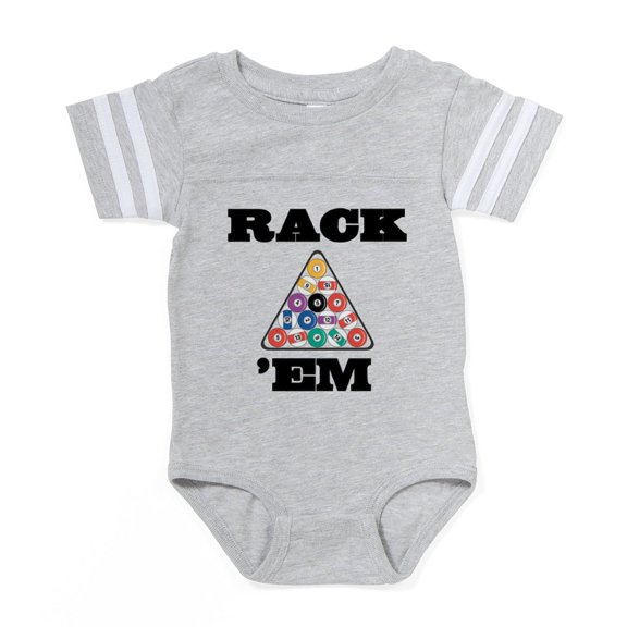 CafePress - Pool Rack Em - Cute Infant Baby Football Bodysuit