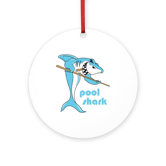 CafePress - Pool Shark - Round Wood Ornament 4"