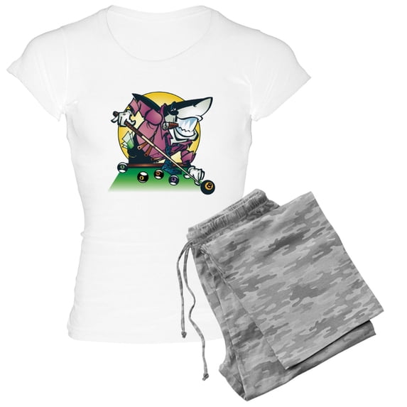 CafePress - Pool Shark Women's Light Pajamas - Women's Short Sleeve Print T-Shirt and Pants Light Cotton Pajama Set