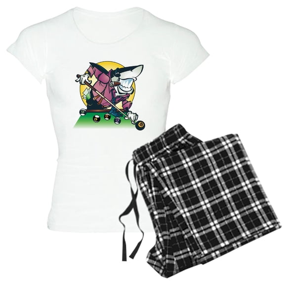 CafePress - Pool Shark Women's Light Pajamas - Women's Short Sleeve Print T-Shirt and Pants Light Cotton Pajama Set