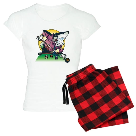 CafePress - Pool Shark Women's Light Pajamas - Women's Short Sleeve Print T-Shirt and Pants Light Cotton Pajama Set