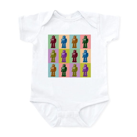 CafePress - Pop Art Robots Infant Bodysuit - Baby Light Bodysuit, Size Newborn - 24 Months