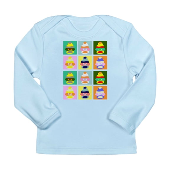 CafePress - Pop Art Sock Monkeys Long Sleeve Infant T Shirt - Long Sleeve Infant T-Shirt