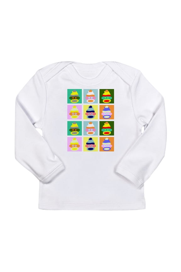 - Pop Art Sock Monkeys Long Sleeve Infant T Shirt - Long Sleeve Infant T-Shirt