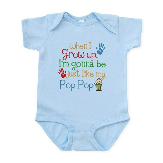 CafePress - Pop Pop Grandchild Gift Body Suit - Baby Light Bodysuit, Size Newborn - 24 Months