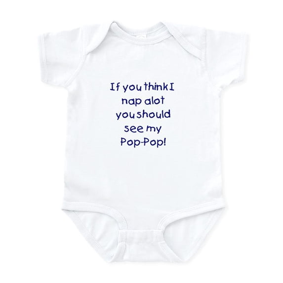CafePress - Pop Pop Nap Blue Infant Bodysuit - Baby Light Bodysuit, Size Newborn - 24 Months