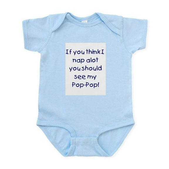 CafePress - Pop Pop Nap Blue Infant Bodysuit - Baby Light Bodysuit, Size Newborn - 24 Months