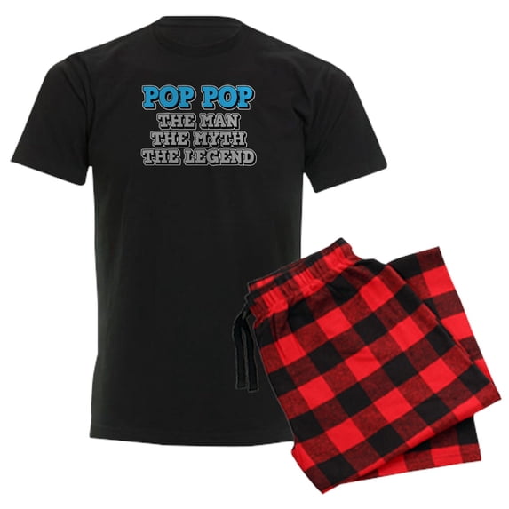 CafePress - Pop Pop: The Man Men's Dark Pajamas - Men's Dark Loose Fit Cotton Pajama Set