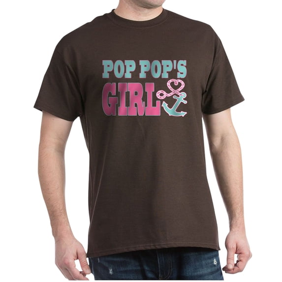 CafePress - Pop Pops Girl Boat Anchor And Heart T Shirt - Men's Classic Graphic Cotton T-Shirt