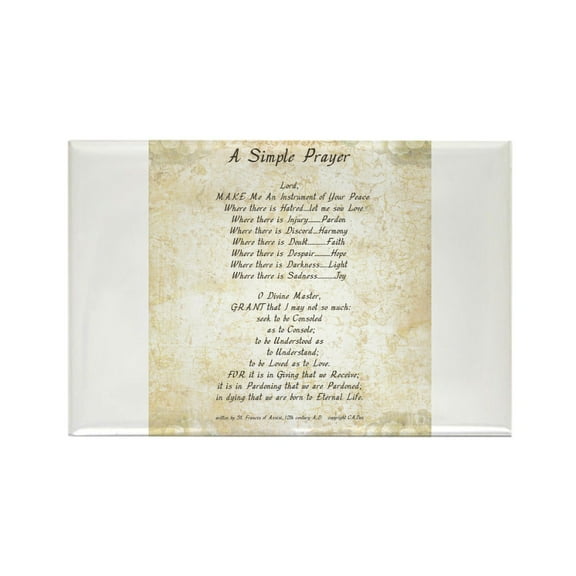 CafePress - Pope Francis St. Francis SIMPLE PRAYER Butterflies - Rectangle Magnet, 2"x3" Refrigerator Magnet