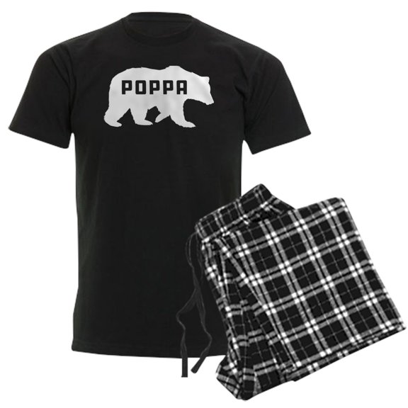 CafePress - Poppa Bear Men's Dark Pajamas - Men's Dark Loose Fit Cotton Pajama Set
