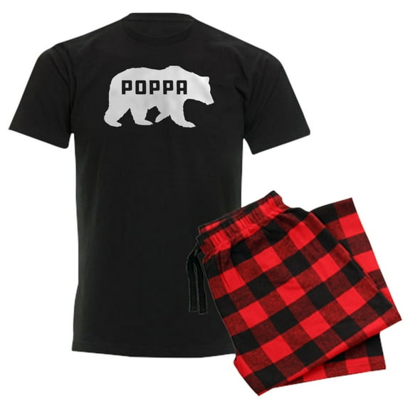 CafePress - Poppa Bear Men's Dark Pajamas - Men's Dark Loose Fit Cotton Pajama Set