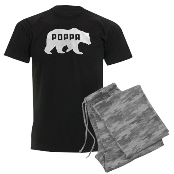 CafePress - Poppa Bear Men's Dark Pajamas - Men's Dark Loose Fit Cotton Pajama Set