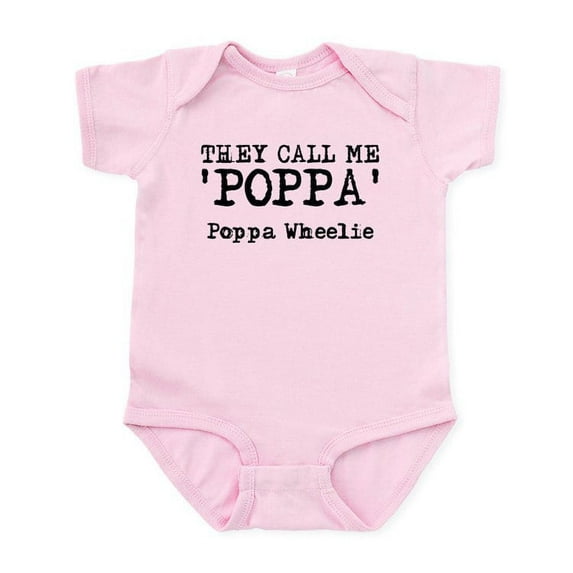 CafePress - Poppa Wheelie Dirt Bike Motocross Shirt Funny Infa - Baby Light Bodysuit, Size Newborn - 24 Months