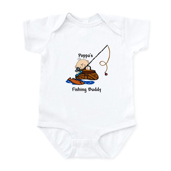 CafePress - Poppa's Fishing Buddy Infant Bodysuit - Baby Light Bodysuit, Size Newborn - 24 Months