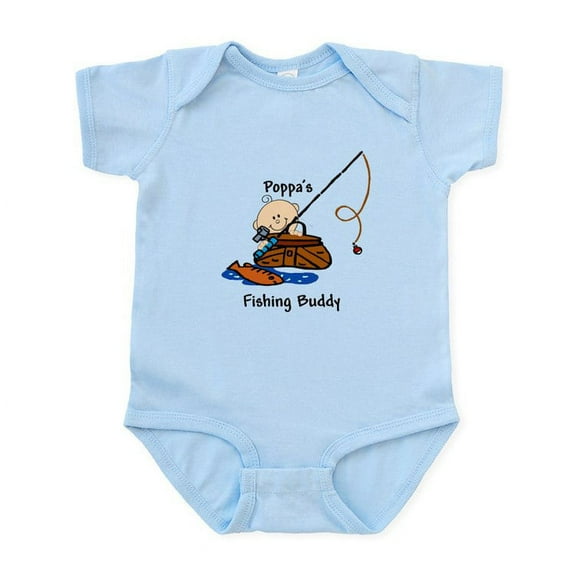 CafePress - Poppa's Fishing Buddy Infant Bodysuit - Baby Light Bodysuit, Size Newborn - 24 Months
