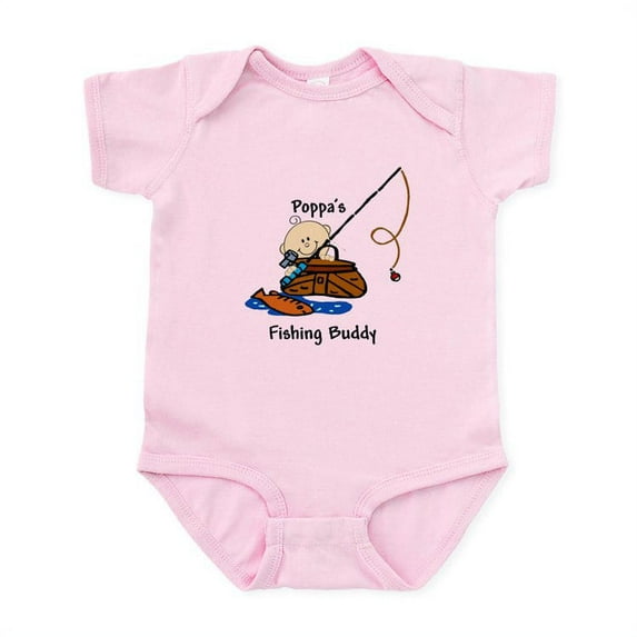 CafePress - Poppa's Fishing Buddy Infant Bodysuit - Baby Light Bodysuit, Size Newborn - 24 Months