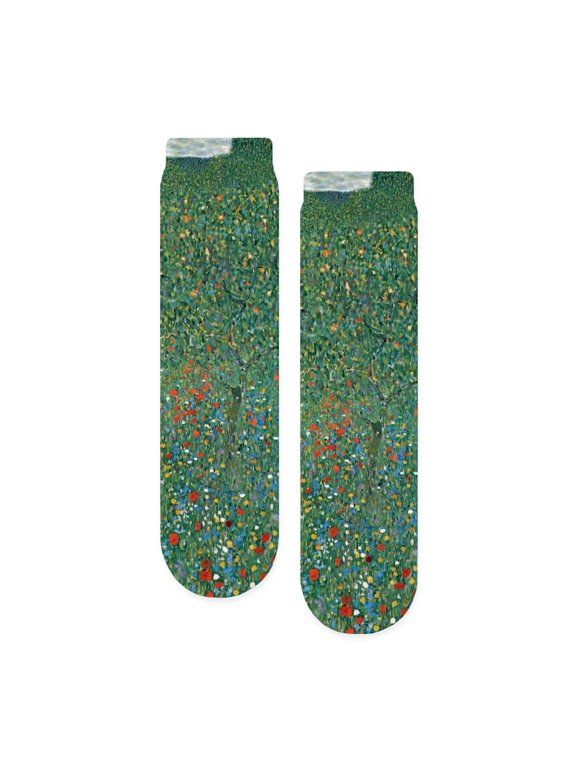 - Poppy Field By Gustav Klimt - Unisex Novelty Printed Crew Adult Socks