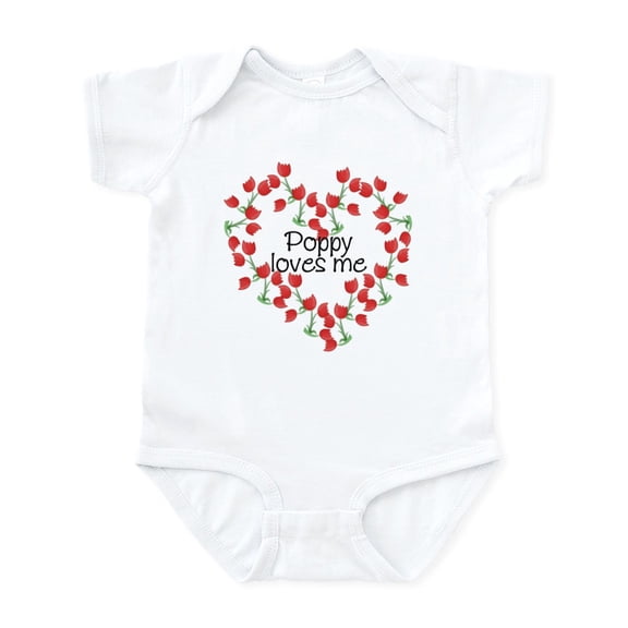 CafePress - Poppy Loves Me Baby/Toddler Onesie - Baby Light Bodysuit, Size Newborn - 24 Months