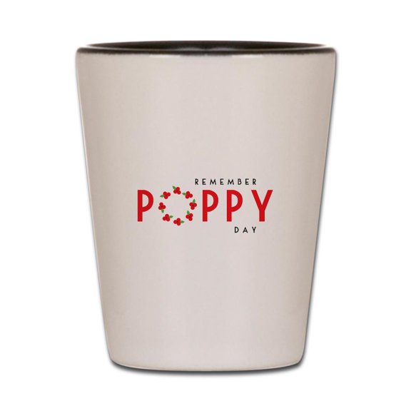 CafePress - Poppy - White/Black Shot Glass, Unique and Funny Shot Glass