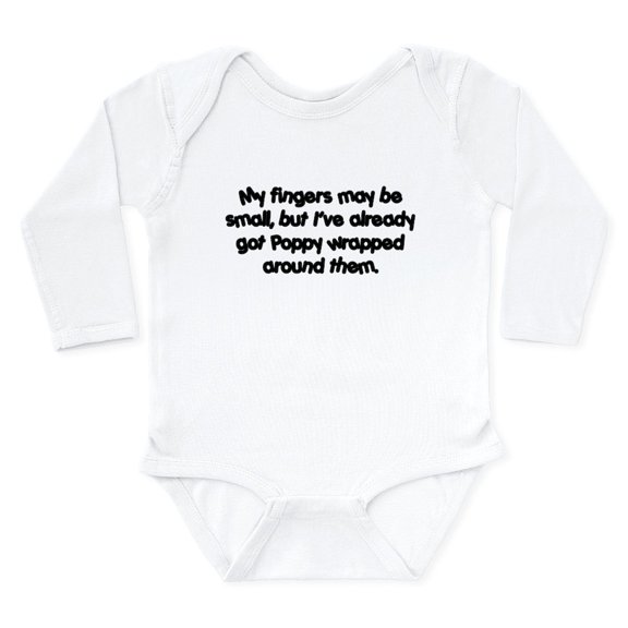 CafePress - Poppy's Wrapped (Black) Long Sleeve Infant Bodysui - Long Sleeve Cotton Baby Bodysuit