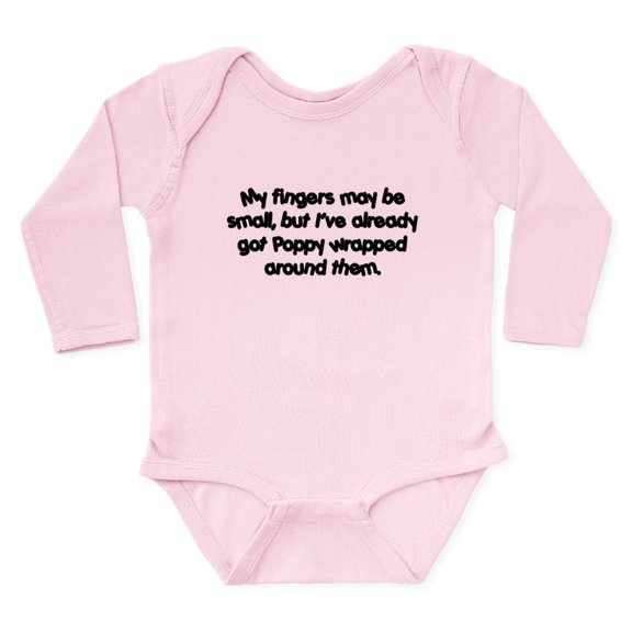 CafePress - Poppy's Wrapped (Black) Long Sleeve Infant Bodysui - Long Sleeve Cotton Baby Bodysuit