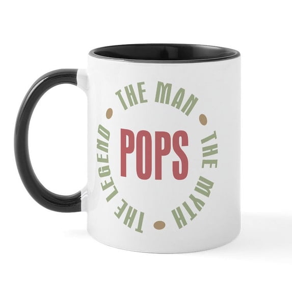 CafePress - Pops Man Myth Legend Mug - 11 oz Ceramic Mug - Novelty Coffee Tea Cup