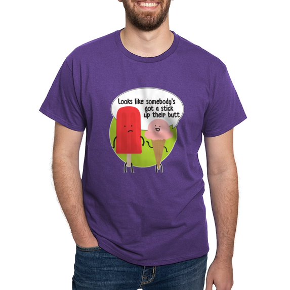 CafePress - Popsicle Stick Dark T Shirt - Men's Classic Graphic Cotton T-Shirt
