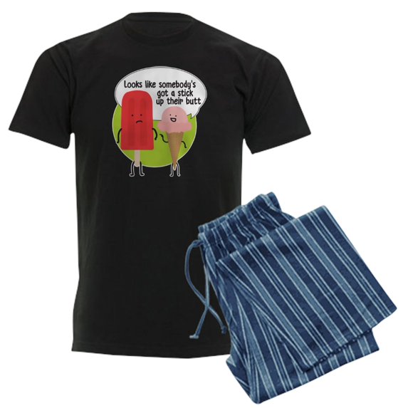 CafePress - Popsicle Stick Men's Dark Pajamas - Men's Dark Loose Fit Cotton Pajama Set