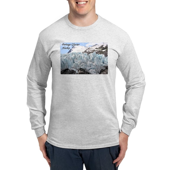 CafePress - Portage Glacier, Alaska (With Caption) Long Sleeve - Unisex Cotton Long Sleeve T-Shirt
