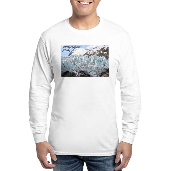 CafePress - Portage Glacier, Alaska (With Caption) Long Sleeve - Unisex Cotton Long Sleeve T-Shirt