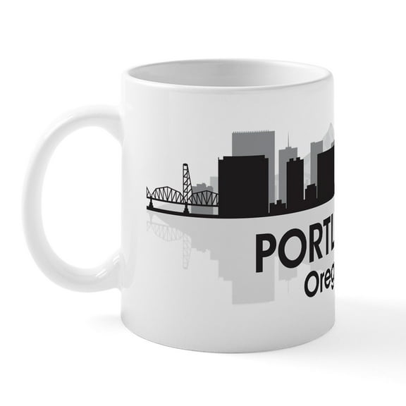 CafePress - Portland Skyline Mug - 11 oz Ceramic Mug - Novelty Coffee Tea Cup