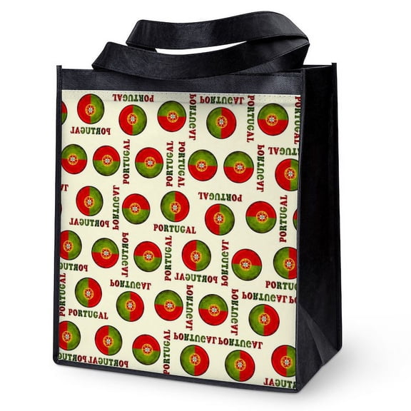 CafePress - Portugal Flag Pattern Reusable Grocery Tote Bag - 12"x 13", 100% Recycled, Reusable Grocery Bag