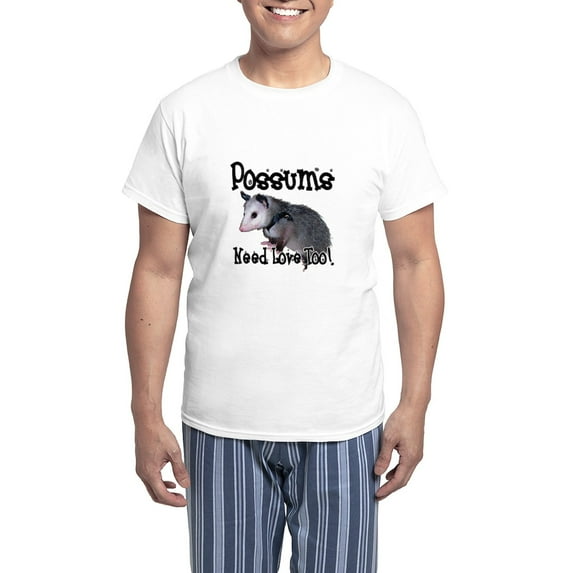 CafePress - Possums Need Love Men's Light Pajamas - Men's Light Loose Fit Cotton Pajama Set