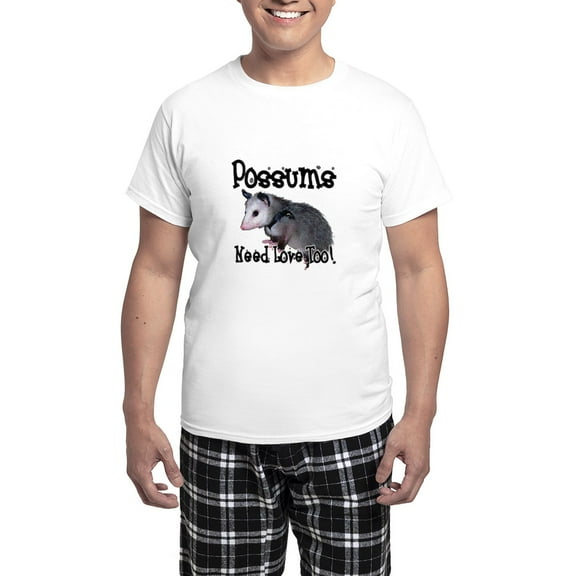 CafePress - Possums Need Love Men's Light Pajamas - Men's Light Loose Fit Cotton Pajama Set