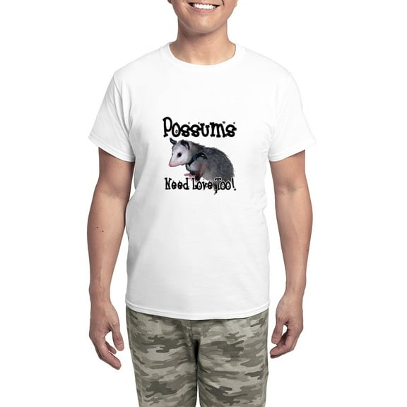 CafePress - Possums Need Love Men's Light Pajamas - Men's Light Loose Fit Cotton Pajama Set