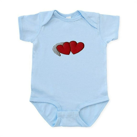 CafePress - Postage Stamp Hearts Infant Bodysuit - Baby Light Bodysuit, Size Newborn - 24 Months