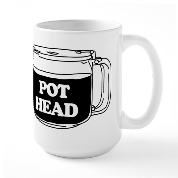 CafePress - Pot Head 15 Oz Ceramic Mug - 15 oz Ceramic Large White Novelty Mug