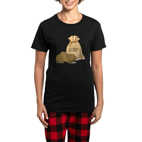 CafePress - Potatoes Women's Dark Pajamas - Women's Short Sleeve Print T-Shirt and Pants Dark Cotton Pajama Set