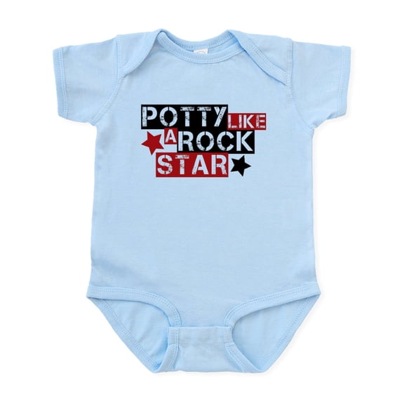 CafePress - Potty Like A Rock Star Infant Bodysuit - Baby Light Bodysuit, Size Newborn - 24 Months