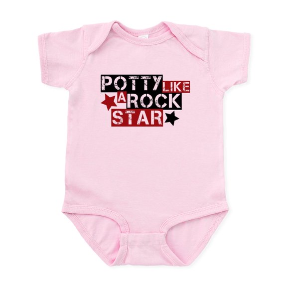 CafePress - Potty Like A Rock Star Infant Bodysuit - Baby Light Bodysuit, Size Newborn - 24 Months