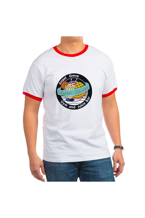 - Power Rangers Angel Grove Gym Men's Ringer T Shirt - 100% Cotton Ringed T-Shirt