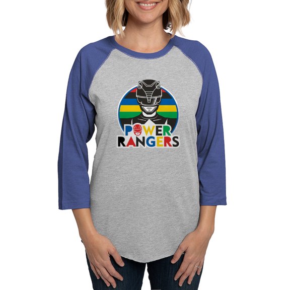 CafePress - Power Rangers Black Range Women's Baseball T Shirt - Womens Baseball Tee