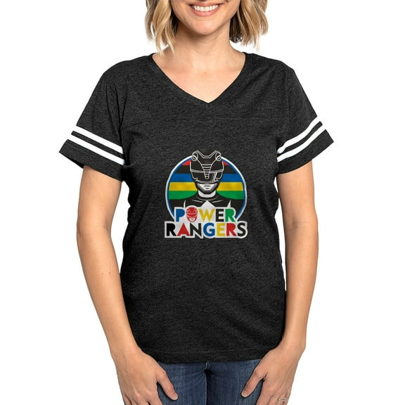 CafePress - Power Rangers Black Range Women's Football T Shirt - Womens Football Shirt