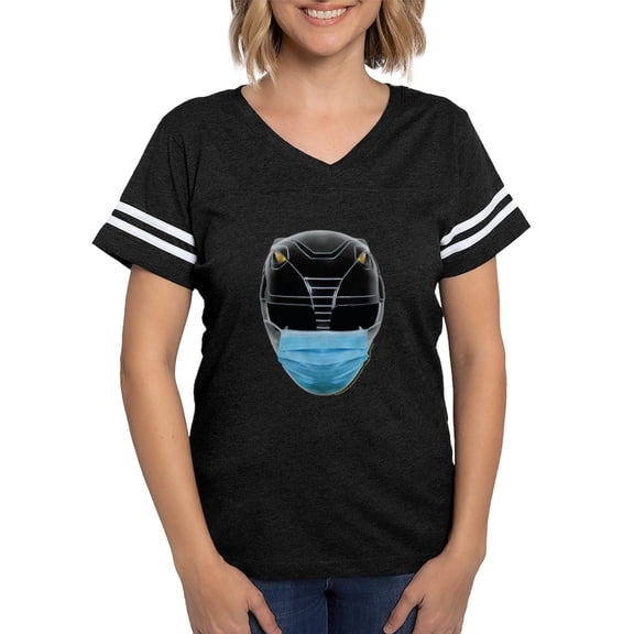 CafePress - Power Rangers Black Range Women's Football T Shirt - Womens Football Shirt