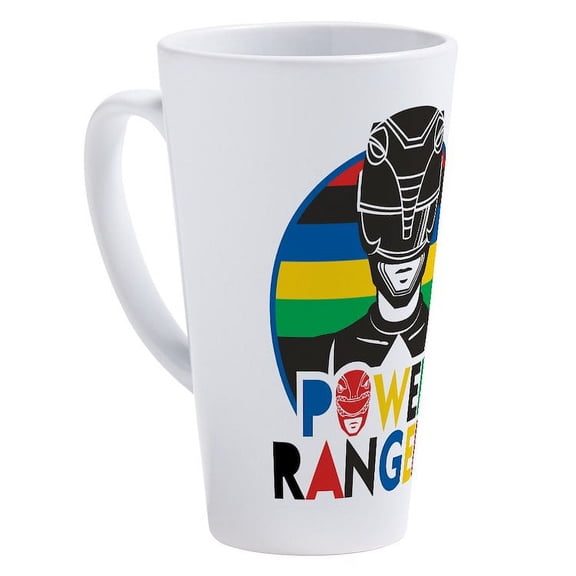CafePress - Power Rangers Black Ranger - 17 Oz White Ceramic Latte Mug
