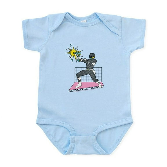 CafePress - Power Rangers Black Ranger Blasting - Baby Light Bodysuit, Size Newborn - 24 Months