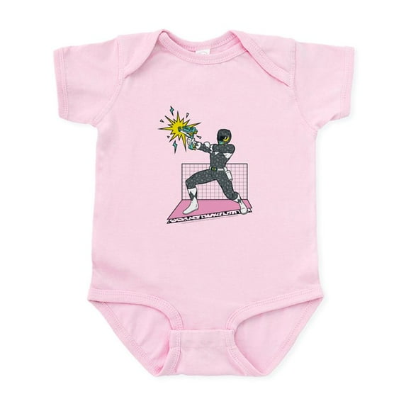 CafePress - Power Rangers Black Ranger Blasting - Baby Light Bodysuit, Size Newborn - 24 Months